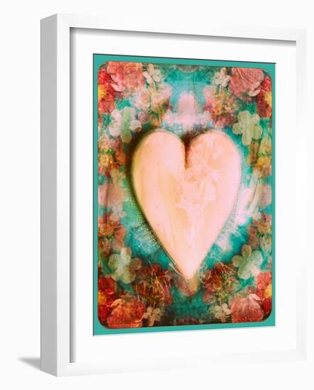 A Montage of a Heart with Flowers-Alaya Gadeh-Framed Photographic Print