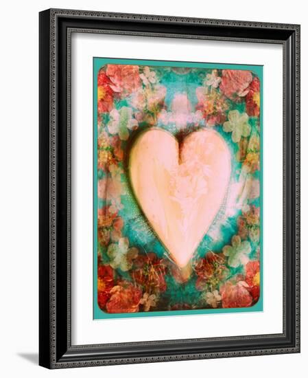 A Montage of a Heart with Flowers-Alaya Gadeh-Framed Photographic Print