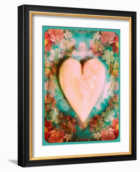 A Montage of a Heart with Flowers-Alaya Gadeh-Framed Photographic Print