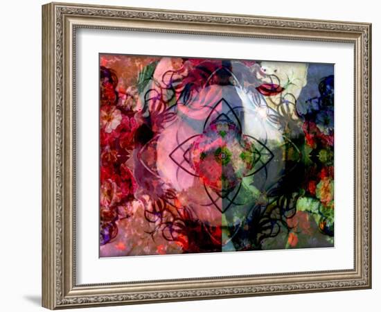 A Montage of a Portrait with Flowers and Hair-Alaya Gadeh-Framed Photographic Print