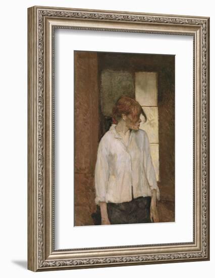 "A Montrouge" - Rosa la Rouge, 1886-1887-Henri de Toulouse-Lautrec-Framed Art Print