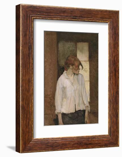 "A Montrouge" - Rosa la Rouge, 1886-1887-Henri de Toulouse-Lautrec-Framed Art Print