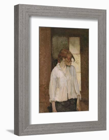 "A Montrouge" - Rosa la Rouge, 1886-1887-Henri de Toulouse-Lautrec-Framed Art Print