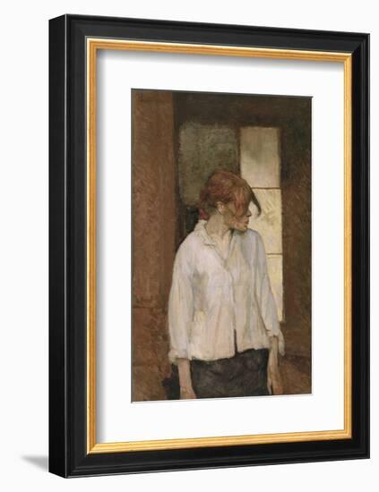 "A Montrouge" - Rosa la Rouge, 1886-1887-Henri de Toulouse-Lautrec-Framed Art Print