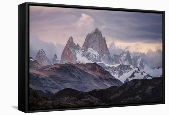 A Moody Sunset At Mt Fitz Roy In Patagonia-Joe Azure-Framed Stretched Canvas