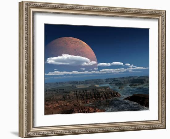 A Moon Rises over a Young World-Stocktrek Images-Framed Photographic Print