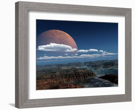 A Moon Rises over a Young World-Stocktrek Images-Framed Photographic Print