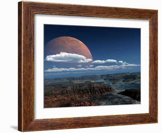 A Moon Rises over a Young World-Stocktrek Images-Framed Photographic Print