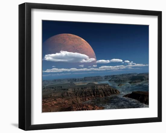 A Moon Rises over a Young World-Stocktrek Images-Framed Photographic Print