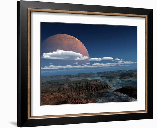 A Moon Rises over a Young World-Stocktrek Images-Framed Photographic Print