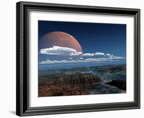 A Moon Rises over a Young World-Stocktrek Images-Framed Photographic Print