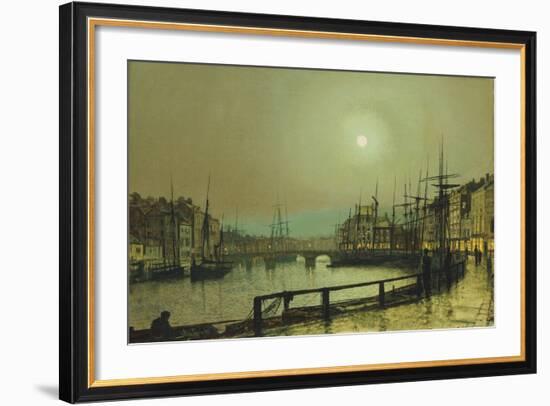 A Moonlit Harbour, 1883-John Atkinson Grimshaw-Framed Giclee Print