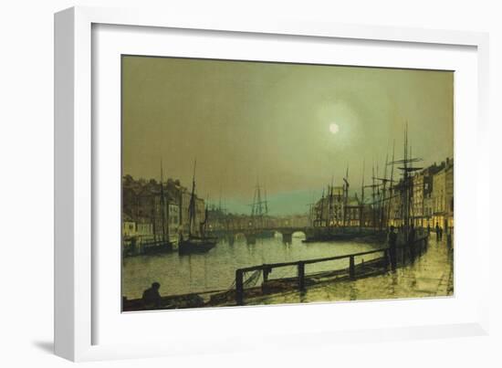 A Moonlit Harbour, 1883-John Atkinson Grimshaw-Framed Giclee Print