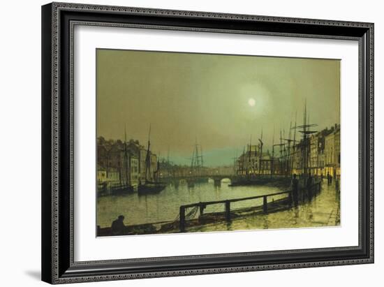 A Moonlit Harbour, 1883-John Atkinson Grimshaw-Framed Giclee Print