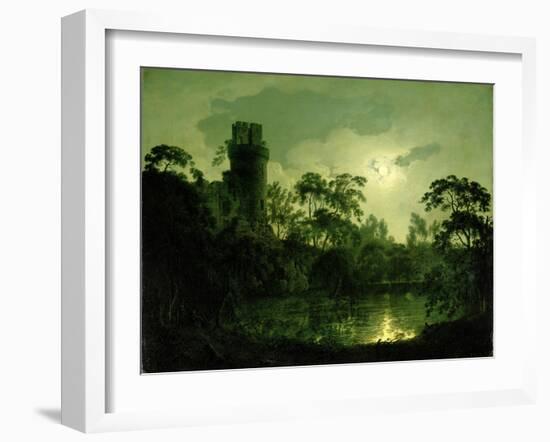 A Moonlit Lake by a Castle-Joseph Wright of Derby-Framed Giclee Print
