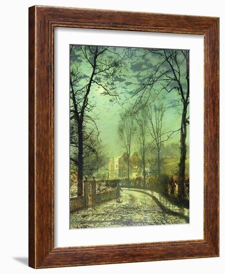 A Moonlit Road, 19th Century-John Atkinson Grimshaw-Framed Giclee Print