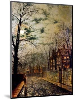 A Moonlit Road-John Atkinson Grimshaw-Mounted Premium Giclee Print