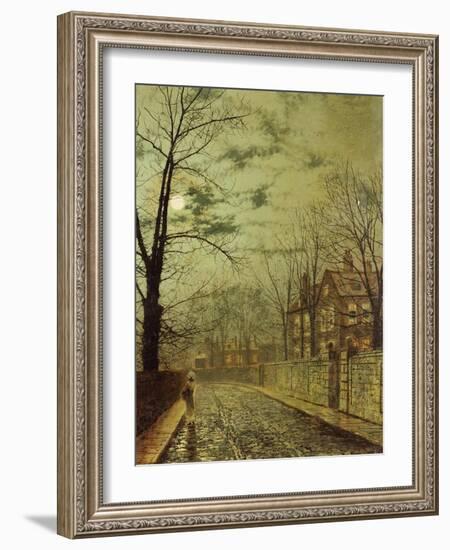 A Moonlit Road-John Atkinson Grimshaw-Framed Giclee Print