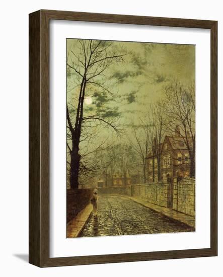 A Moonlit Road-John Atkinson Grimshaw-Framed Giclee Print