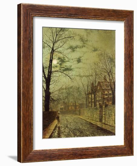 A Moonlit Road-John Atkinson Grimshaw-Framed Giclee Print