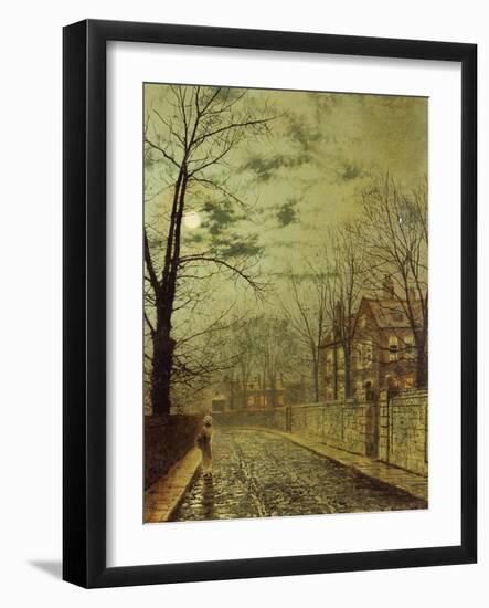 A Moonlit Road-John Atkinson Grimshaw-Framed Giclee Print