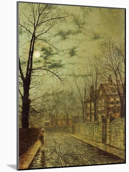 A Moonlit Road-John Atkinson Grimshaw-Mounted Giclee Print