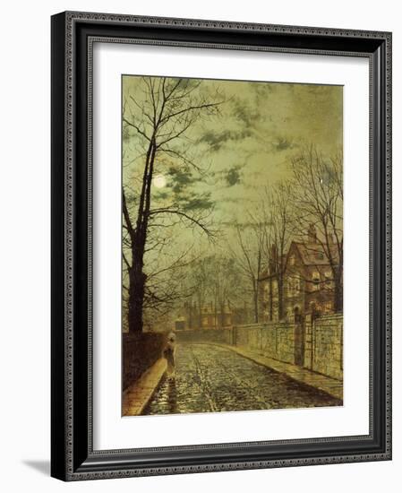 A Moonlit Road-John Atkinson Grimshaw-Framed Giclee Print