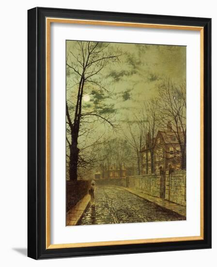 A Moonlit Road-John Atkinson Grimshaw-Framed Giclee Print