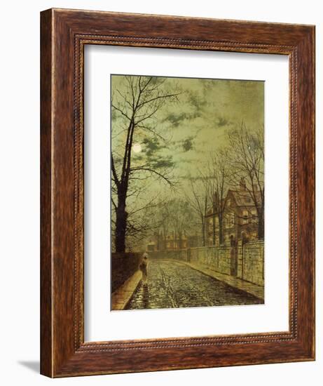 A Moonlit Road-John Atkinson Grimshaw-Framed Premium Giclee Print