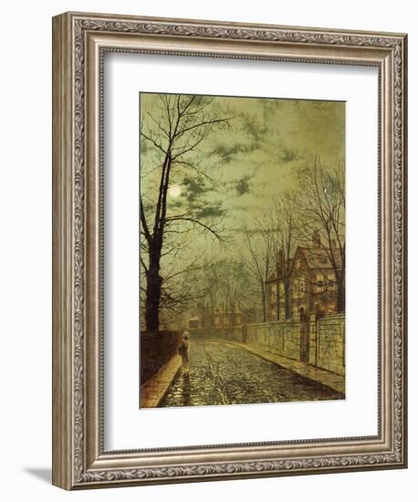 A Moonlit Road-John Atkinson Grimshaw-Framed Giclee Print