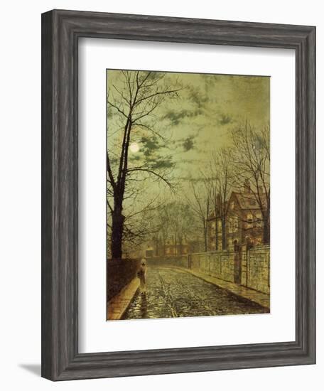 A Moonlit Road-John Atkinson Grimshaw-Framed Giclee Print