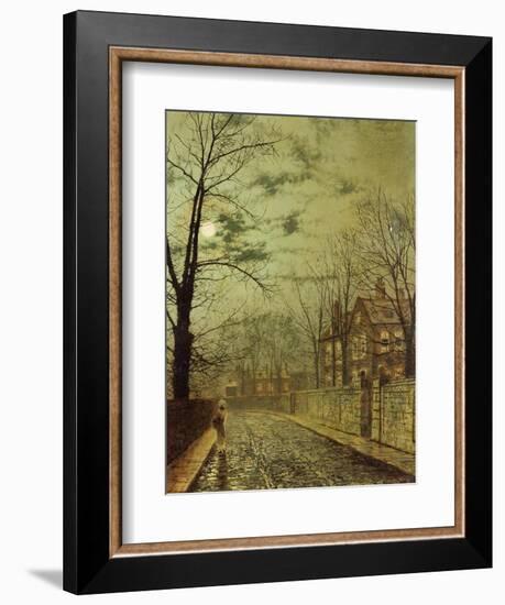 A Moonlit Road-John Atkinson Grimshaw-Framed Giclee Print