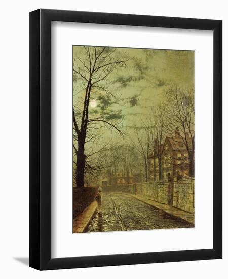 A Moonlit Road-John Atkinson Grimshaw-Framed Giclee Print