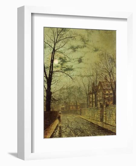 A Moonlit Road-John Atkinson Grimshaw-Framed Giclee Print