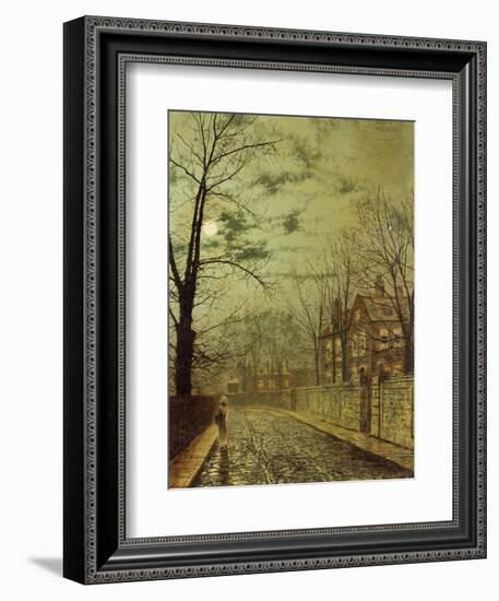 A Moonlit Road-John Atkinson Grimshaw-Framed Giclee Print