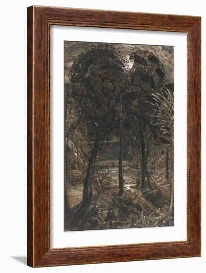 A Moonlit Scene with a Winding River, 1827-Samuel Palmer-Framed Giclee Print