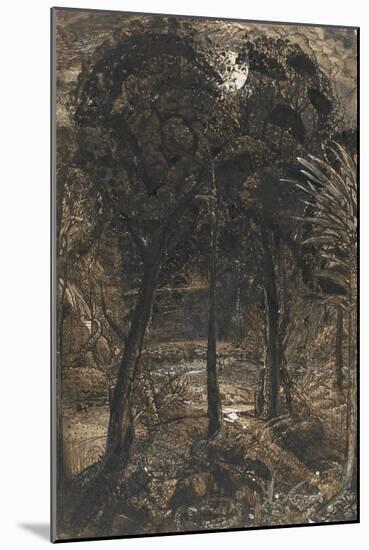 A Moonlit Scene with a Winding River, 1827-Samuel Palmer-Mounted Giclee Print