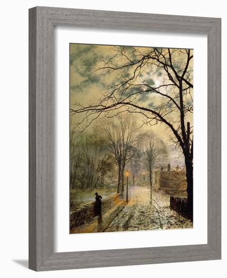 A Moonlit Stroll, Bonchurch, Isle of Wight, 1878-John Atkinson Grimshaw-Framed Giclee Print