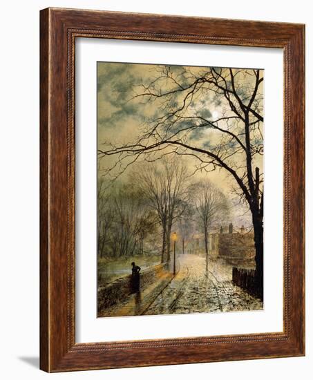 A Moonlit Stroll, Bonchurch, Isle of Wight, 1878-John Atkinson Grimshaw-Framed Giclee Print