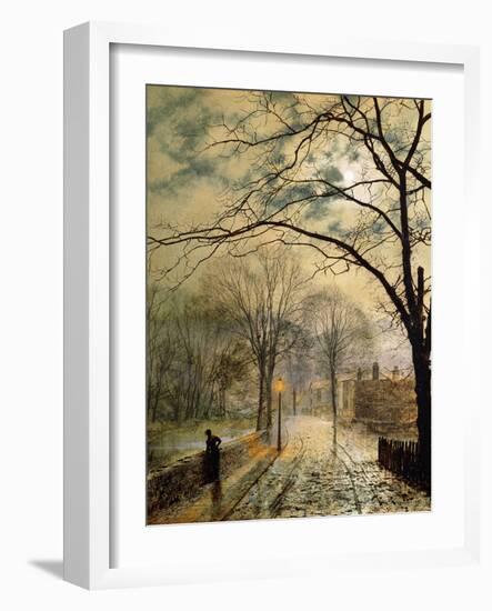 A Moonlit Stroll, Bonchurch, Isle of Wight, 1878-John Atkinson Grimshaw-Framed Giclee Print