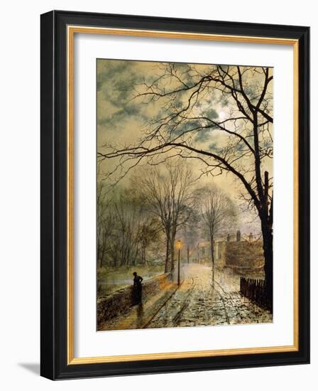 A Moonlit Stroll, Bonchurch, Isle of Wight, 1878-John Atkinson Grimshaw-Framed Giclee Print