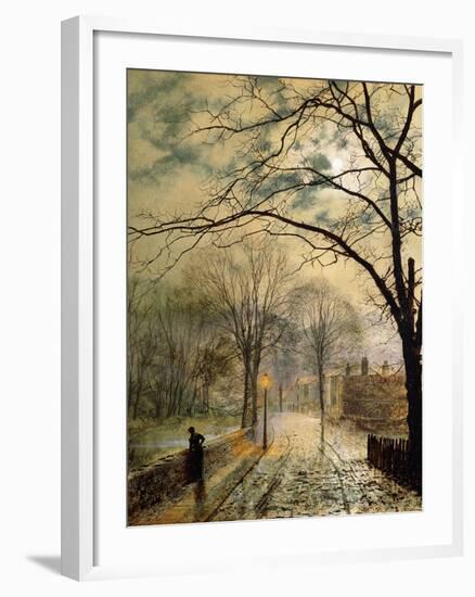 A Moonlit Stroll, Bonchurch, Isle of Wight, 1878-John Atkinson Grimshaw-Framed Giclee Print