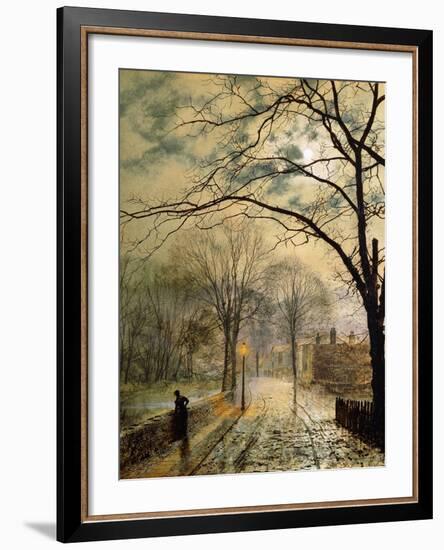 A Moonlit Stroll, Bonchurch, Isle of Wight, 1878-John Atkinson Grimshaw-Framed Giclee Print