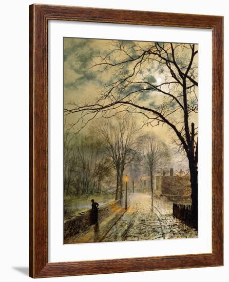 A Moonlit Stroll, Bonchurch, Isle of Wight, 1878-John Atkinson Grimshaw-Framed Giclee Print