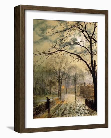 A Moonlit Stroll, Bonchurch, Isle of Wight-John Atkinson Grimshaw-Framed Giclee Print