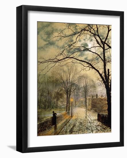 A Moonlit Stroll, Bonchurch, Isle of Wight-John Atkinson Grimshaw-Framed Giclee Print