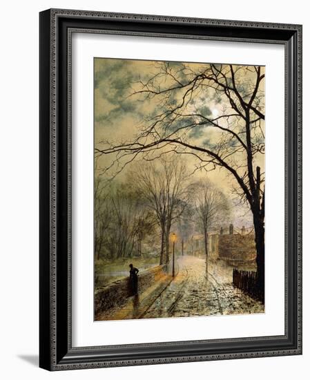 A Moonlit Stroll, Bonchurch, Isle of Wight-John Atkinson Grimshaw-Framed Giclee Print