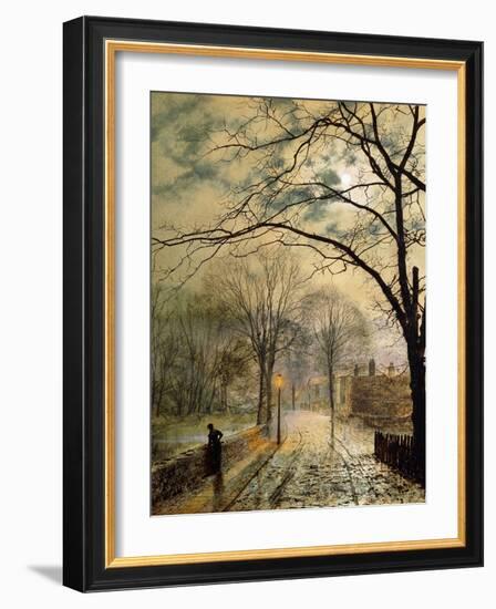 A Moonlit Stroll, Bonchurch, Isle of Wight-John Atkinson Grimshaw-Framed Giclee Print