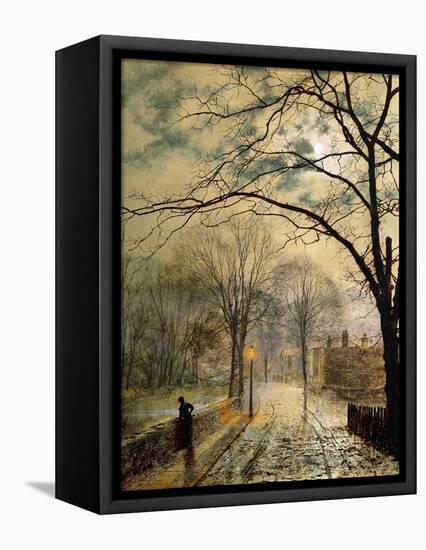 A Moonlit Stroll, Bonchurch, Isle of Wight-John Atkinson Grimshaw-Framed Premier Image Canvas