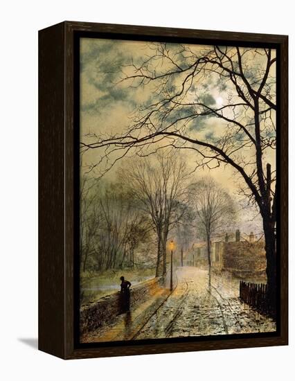 A Moonlit Stroll, Bonchurch, Isle of Wight-John Atkinson Grimshaw-Framed Premier Image Canvas